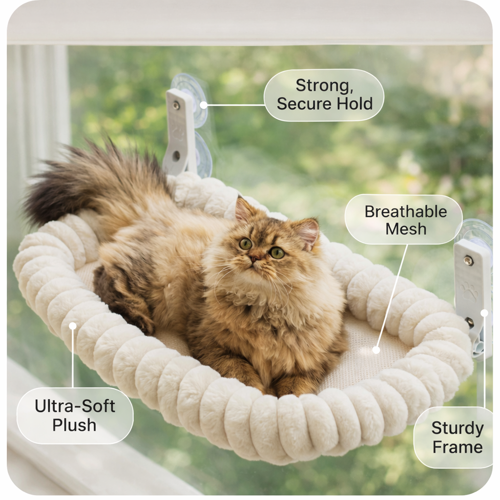 Snugsy™ Window Hammock Bed for Cats V2.0